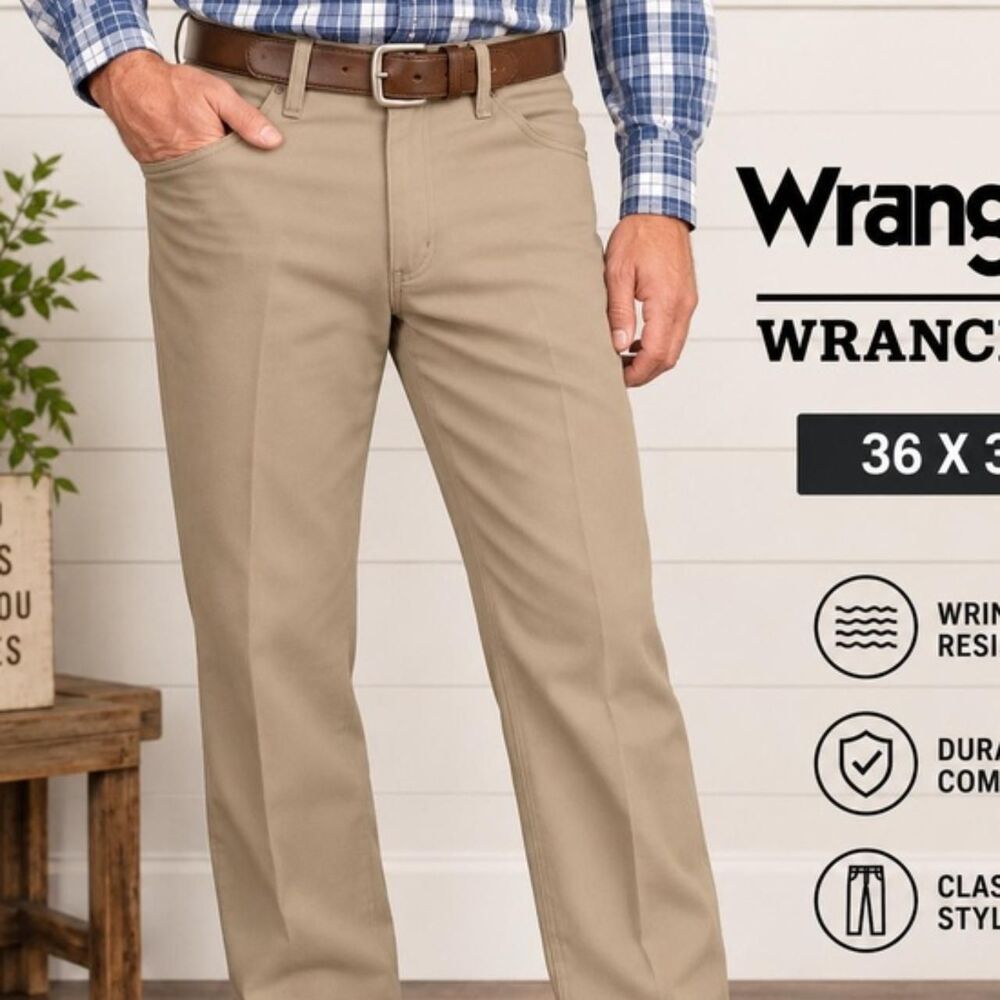 Wrangler Men's Khaki and Tan Trousers